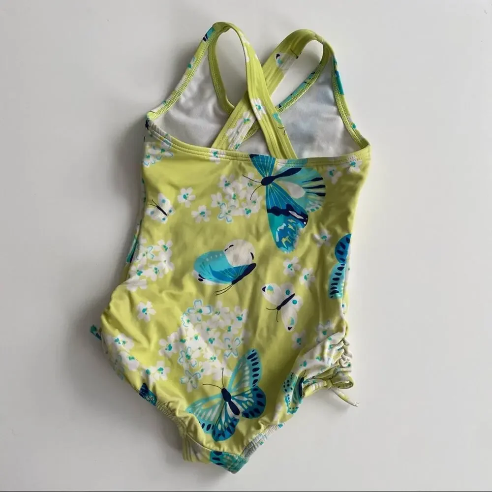 Lands End Swimsuit Sz 4 Girl's Butterfly One Piece Bathing Suit